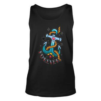 Anchor Tattoo Style Forever Vintage Gift Unisex Tank Top | Mazezy