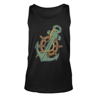Anchor Tattoo Vintage For Pontoon Captains Unisex Tank Top | Mazezy