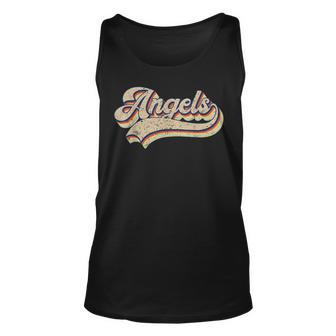 Angels Name Vintage Retro Baseball Lovers Baseball Fans Baseball Tank Top | Mazezy CA