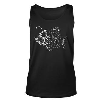 Angle Fish Skeleton Halloween Costume Scary Deep Sea Animal Tank Top - Seseable