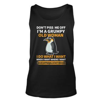 Angry Penguin Im A Grumpy Old Woman I Do What I Want Unisex Tank Top | Mazezy