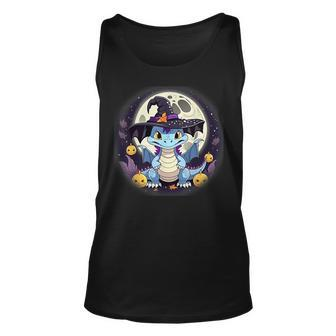 Anime Dragon Witch Hat Pumpkins Halloween Moon Cottagecore Tank Top - Monsterry