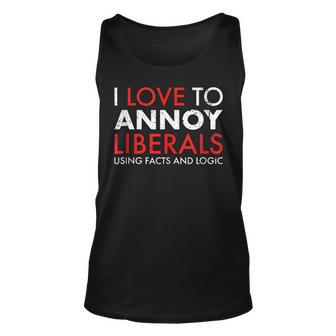 Annoy Liberals Using Facts Logic Republican 45 Trump 2020 Unisex Tank Top | Mazezy