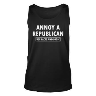 Annoy A Republican Use Facts Logic- Impeachment Trial Tank Top | Mazezy
