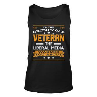 Anti Liberal Republican Conservative Grumpy Old Man Veteran Tank Top | Mazezy