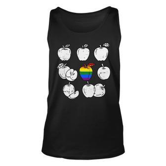Apple Picking Gay Pride Lgbt-Q Retro Pride Flag Fruit Unisex Tank Top | Mazezy
