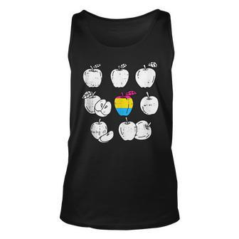Apple Picking Pansexual Lgbt-Q Retro Gay Pride Flag Fruit Unisex Tank Top | Mazezy