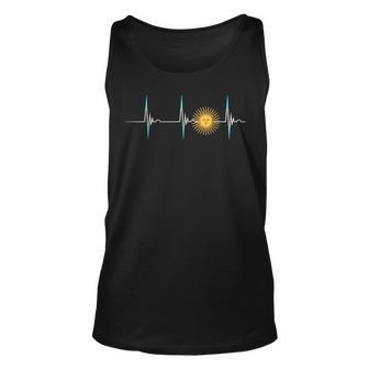Argentina Sun Of May Heartbeat Ekg Pulse Argentinian Pride Unisex Tank Top | Mazezy