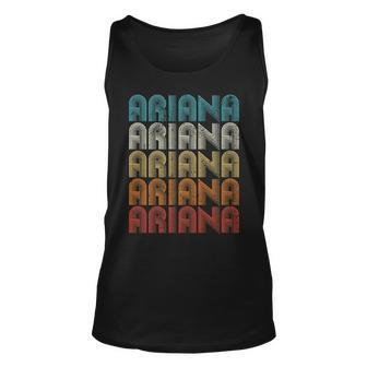 Ariana First Given Name Pride Retro Personalized Unisex Tank Top | Mazezy
