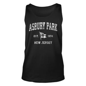 Asbury Park New Jersey Nj Vintage Boat Anchor Flag Unisex Tank Top | Mazezy