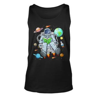 Astronaut Reads Book In Space Outer Space Book Nerds Space Tank Top | Mazezy