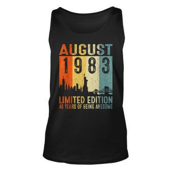 August 1983 Limited Edition 40 Years Of Being Awesome Unisex Tank Top - Monsterry UK