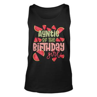 Auntie Birthday One In A Melon Watermelon Birthday Girl Unisex Tank Top - Seseable