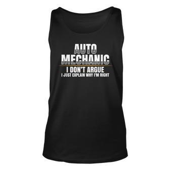 Auto Mechanic I Just Explain Why Im Right Car Mechanic Mechanic Tank Top | Mazezy