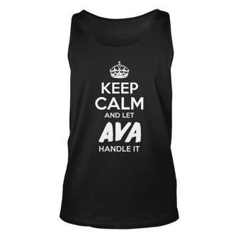 Ava Name Gift Keep Calm And Let Ava Handle It Unisex Tank Top - Seseable