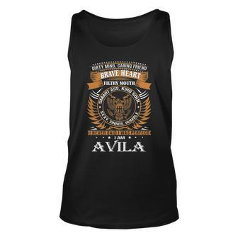 Avila Name Gift Avila Brave Heart Unisex Tank Top - Seseable