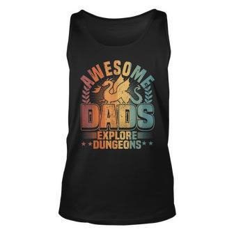 Awesome Dads Explore Dungeons Rpg Gaming & Board Game Dad Unisex Tank Top - Seseable