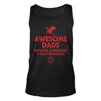 Awesome Dads Explore Dungeons And Slay Dragons Dad Tank Top | Mazezy
