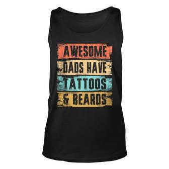 Awesome Dads Have Tattoos And Beards Vintage Fathers Day Men Tank Top | Mazezy
