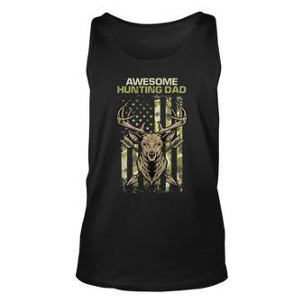 Awesome Hunting Dad Vintage Camouflage American Flag Hunter Hunter Tank Top | Mazezy CA