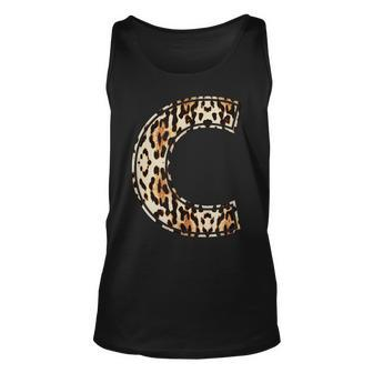 Awesome Letter C Initial Name Leopard Cheetah Print Unisex Tank Top | Mazezy