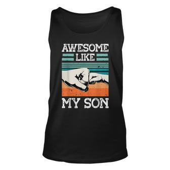 Awesome Like My Son Funny Fathers Day Dad Joke Unisex Tank Top | Mazezy DE