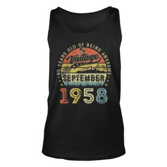 Awesome Since September 1958 Vintage 65Th Birthday Tank Top