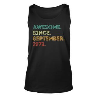 Awesome Since September 1972 51St Birthday 51 Years Old Tank Top - Thegiftio UK