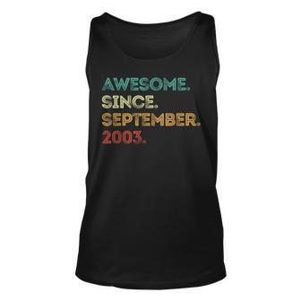 Awesome Since September 2003 20Th Birthday 20 Years Old Tank Top | Mazezy DE