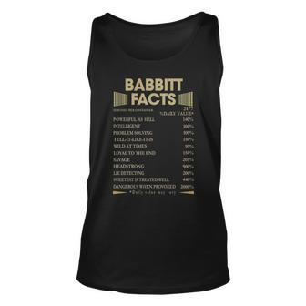 Babbitt Name Gift Babbitt Facts V4 Unisex Tank Top - Seseable