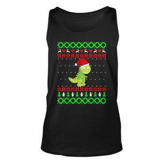Baby T-Rex Ugly Christmas Sweater Tank Top - Monsterry DE