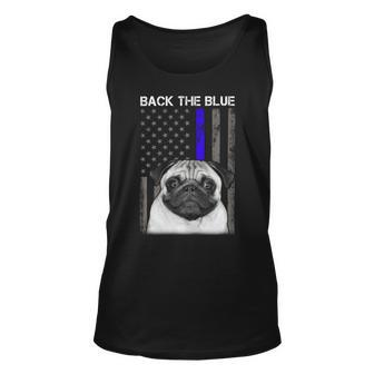 Back The Blue Thin Blue Line Us Flag Pug Do Unisex Tank Top - Monsterry AU