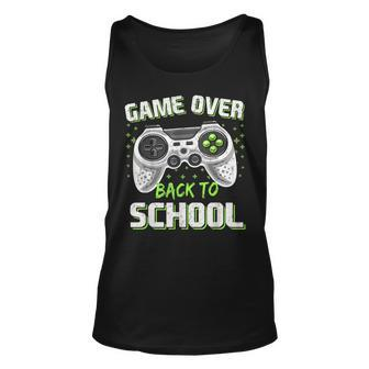 Back To School Game Over First Day Of School Funny Gamer Unisex Tank Top - Monsterry