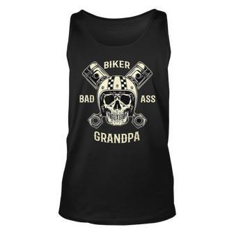 Bad Ass Biker Grandpa Motorcycle Fathers Day Tank Top | Mazezy