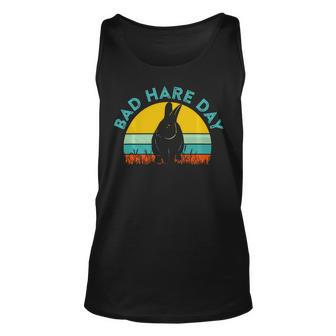 Bad Hare Day Funny Rabbit Pun Hair Unisex Tank Top - Monsterry