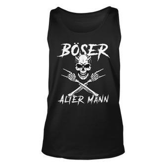 Bad Old Man Skull With Horns Unisex Tank Top | Mazezy