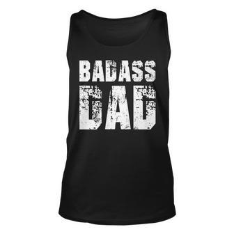 Badass Dad Awesome Parenting Father Kids For Dad For Dad Tank Top | Mazezy CA