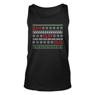 Bah Hum Bug Ugly Christmas Sweater Style Tank Top - Monsterry