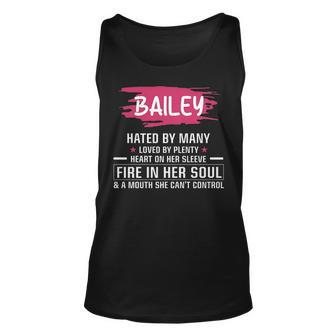 Bailey Name Gift Bailey Hated By Many Loved By Plenty Heart Her Sleeve Unisex Tank Top - Seseable