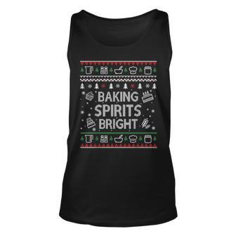Baking Spirits Bright Ugly Christmas Sweater Holiday Bakers Tank Top | Mazezy