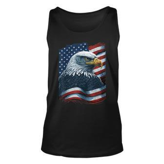 Bald Eagle Proud Patriotic American Us Flag 4Th Of July Unisex Tank Top | Mazezy