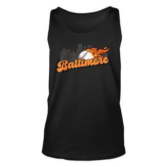 Baltimore Baseball Vintage City Skyline Retro Baseball Lover Tank Top - Seseable