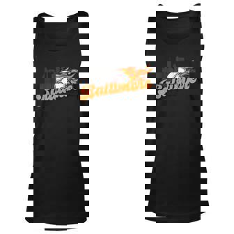 Baltimore Baseball Vintage City Skyline Retro Baseball Lover Tank Top - Seseable