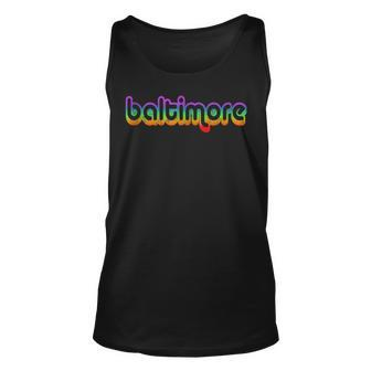Baltimore Vintage Retro Maryland Graphic Pride T Gifts Unisex Tank Top | Mazezy