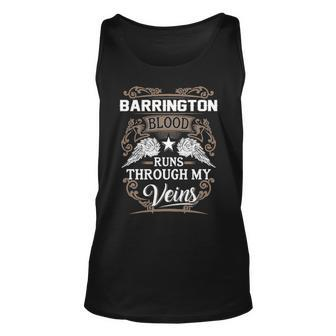 Barrington Name Gift Barrington Blood Runs Through My Veins Unisex Tank Top - Seseable