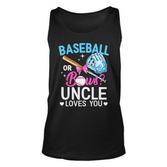 Baseball Or Bows Uncle Loves You Gender Reveal Pink Or Blue Tank Top | Mazezy