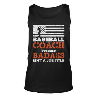 Baseball Coach Badass Job Title Us Flag Patriotic Men Patriotic Tank Top | Mazezy