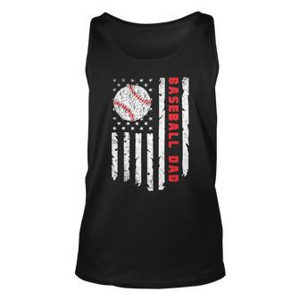 Baseball Dad Usa American Flag Patriotic Dad Fathers Day Unisex Tank Top | Mazezy