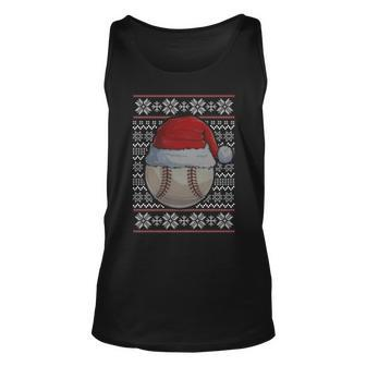 Baseball Ugly Christmas Sweater Santa Hat Sport Fan Xmas Tank Top - Monsterry AU