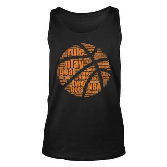 Basketball Motivational Word Cloud B Ball Terms Unisex Tank Top | Mazezy CA